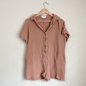 Mable Gauze Button Romper